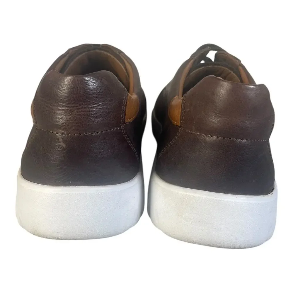 Johnston & Murphy Men’s McFarland Brown Suede Lace Up Sneakers Size-9M